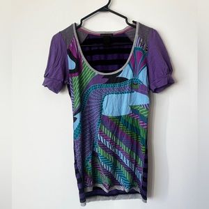 Scoop neck peacock shirt from Custo Barcelona